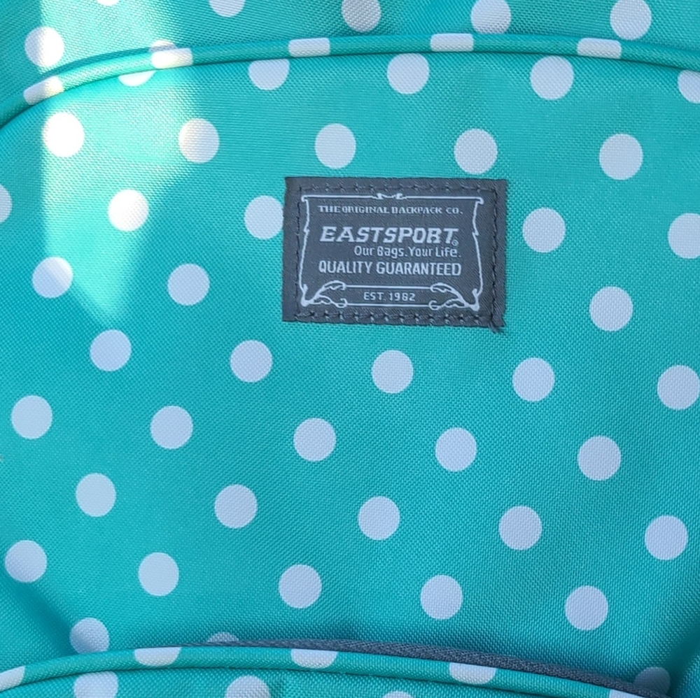 Eastsport Mint Green Polka Dot Large Backpack - Picture 3 of 5